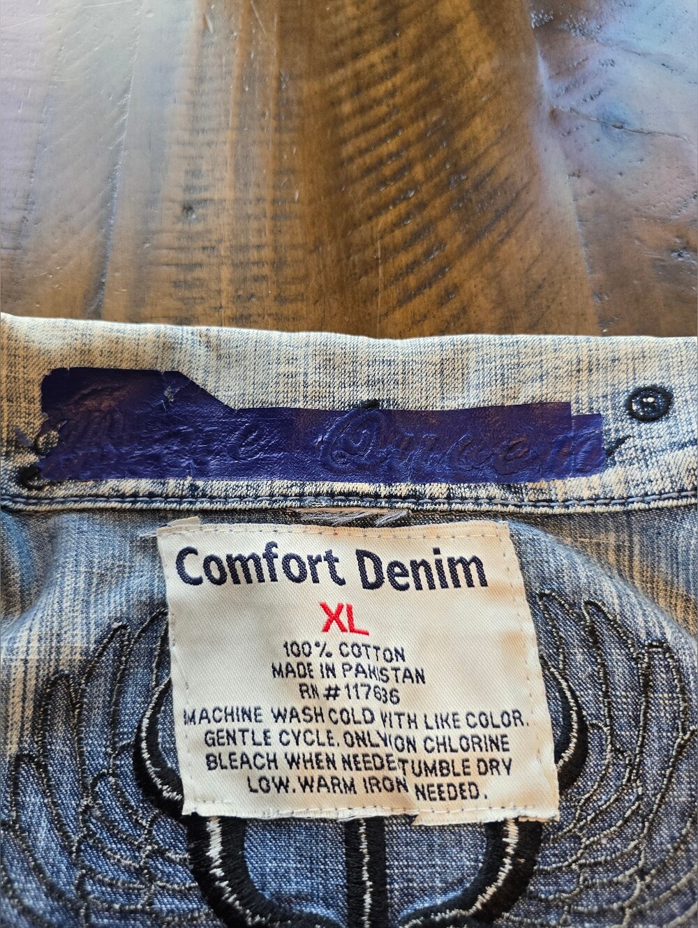 Comfort Denim Distressed Blue Jean Jacket XL - Picture 9 of 9